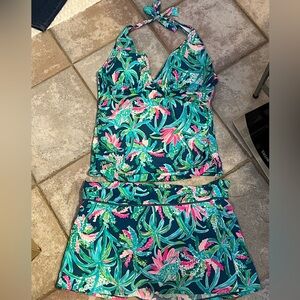 Lilly Pulitzer Tankini Set Macaw Blue Sweet Escape Size 16